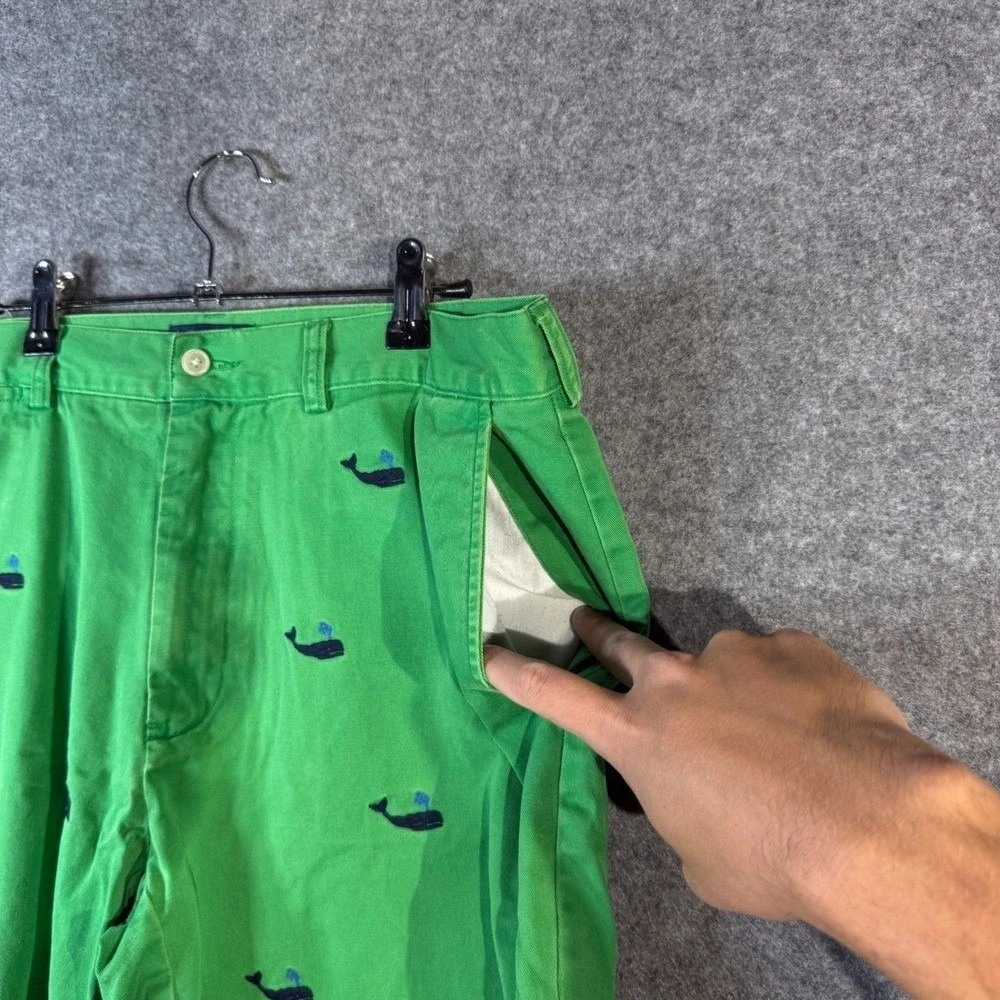 Polo‎ Ralph Lauren Men's Green Whale Print Chino Shorts Size 34 Casual